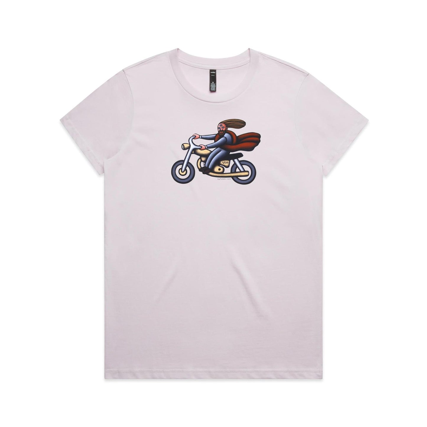 Australian Jesus on the Golden Motorbike T Shirts for Women