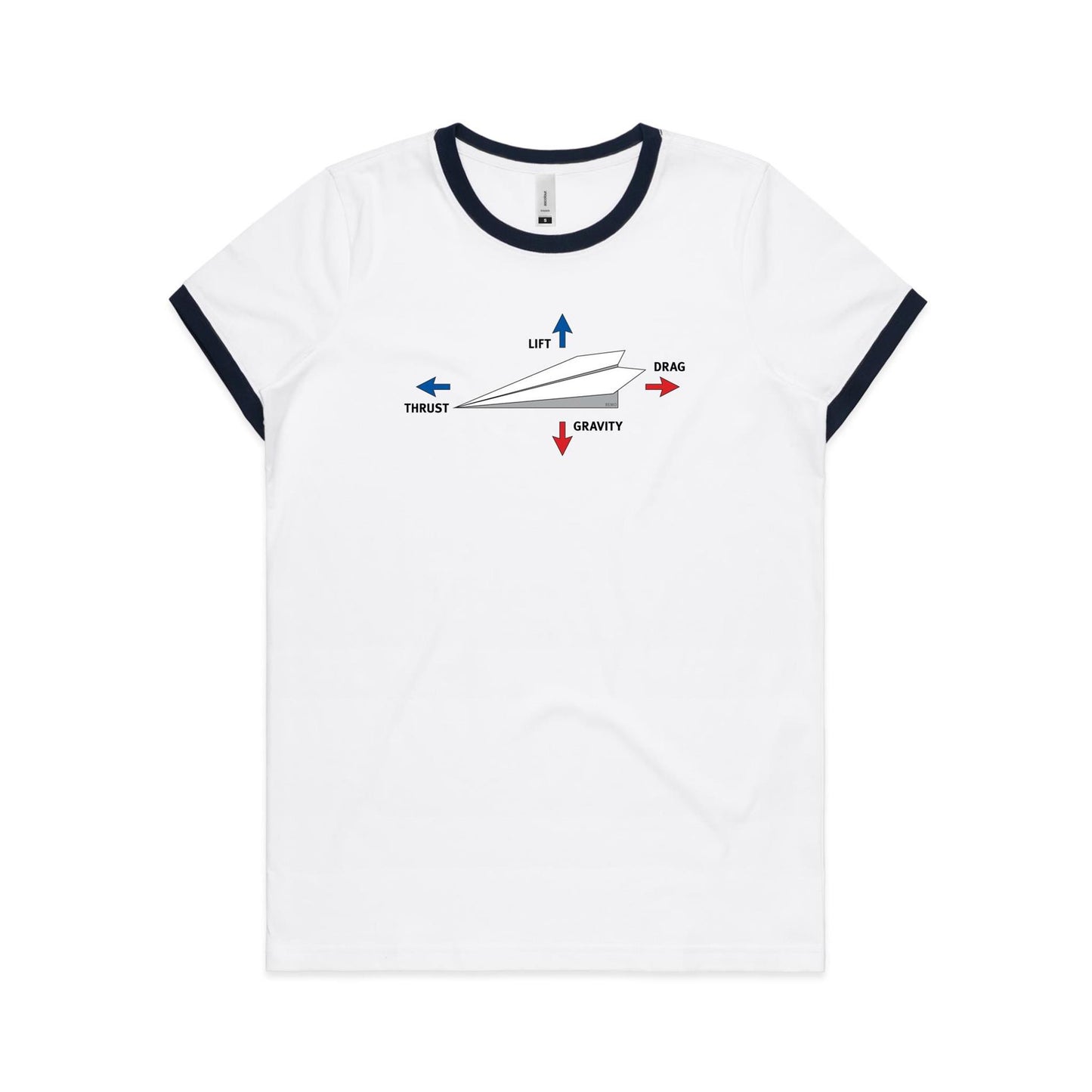 Paper Plane Ringer T Shirts for Women