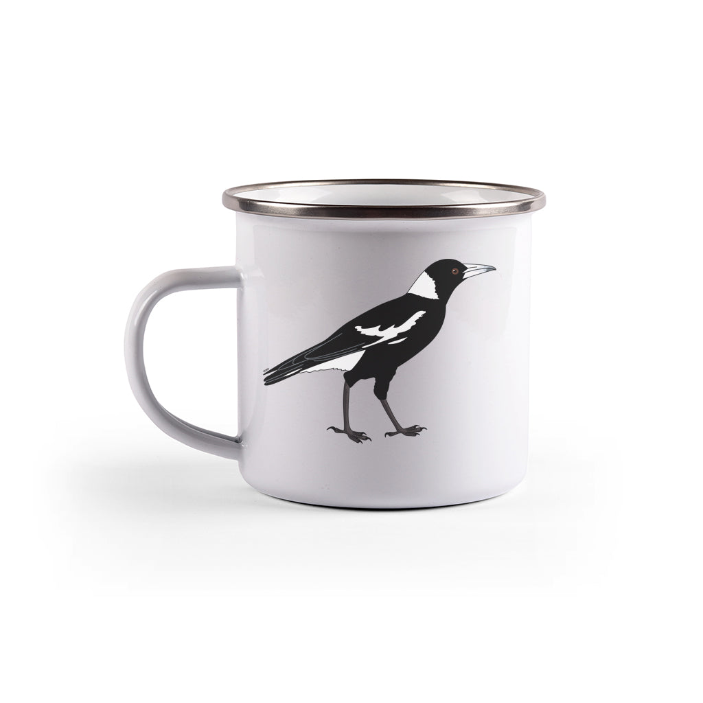 Magpie Enamel Mug