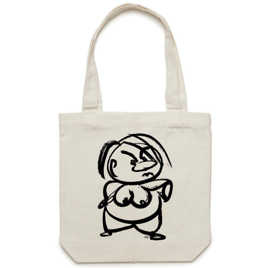 angry nude Canvas Totes