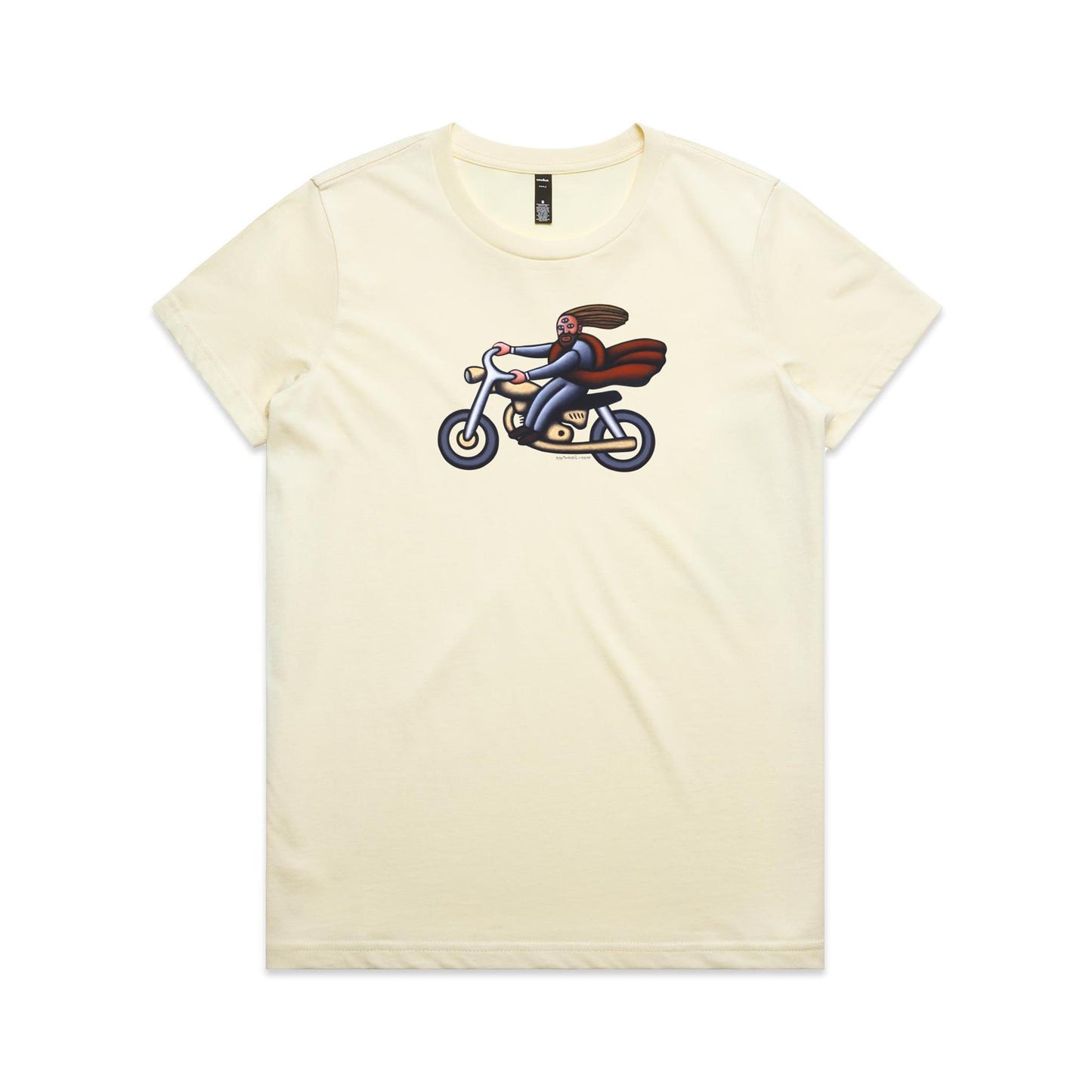Australian Jesus on the Golden Motorbike T Shirts for Women