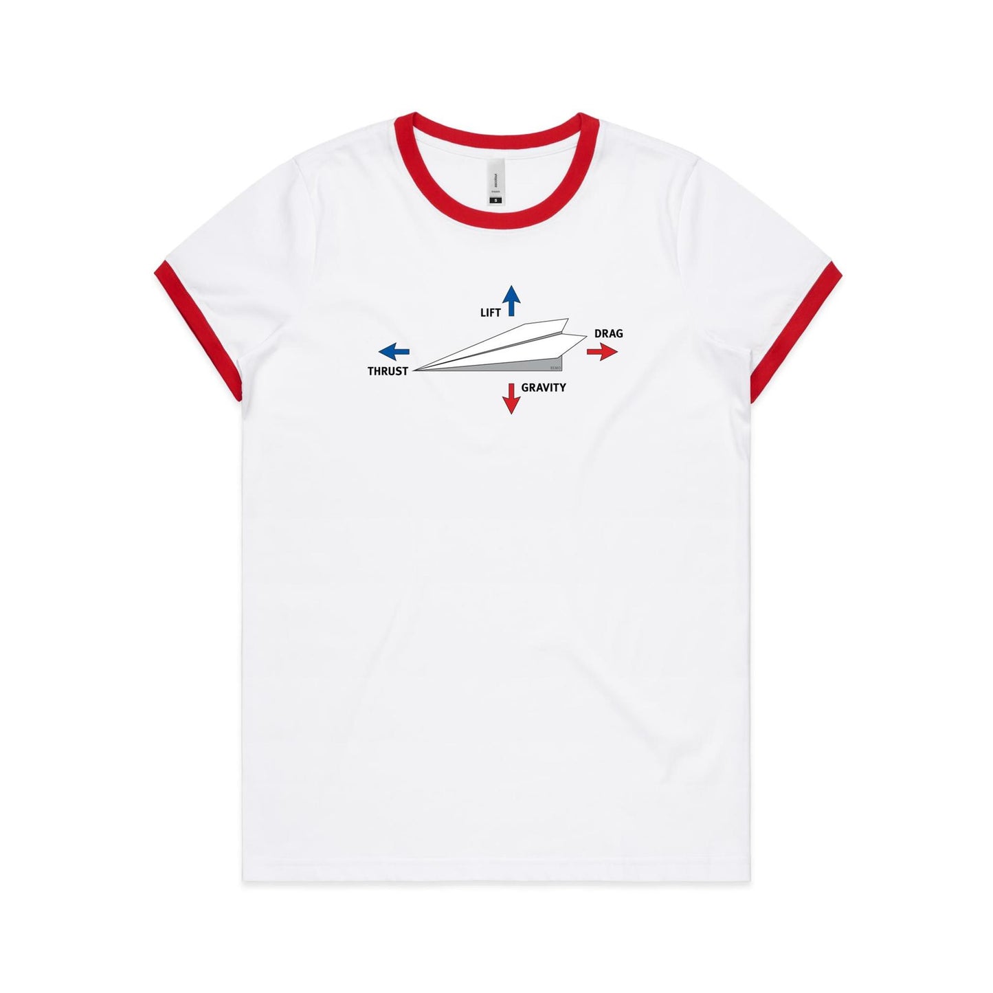 Paper Plane Ringer T Shirts for Women