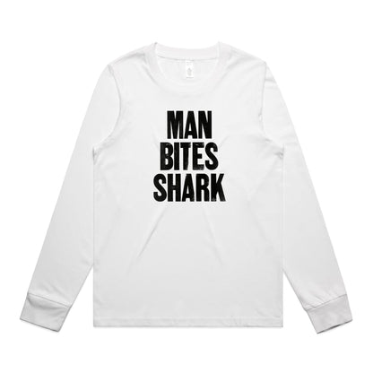 Man Bites Shark Long Sleeve T Shirts for Women