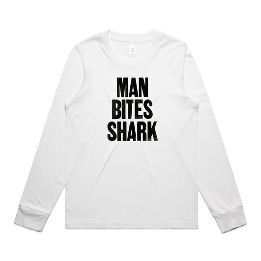 Man Bites Shark Long Sleeve T Shirts for Women