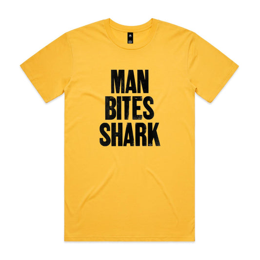 Man Bites Shark T Shirts for Men (Unisex)