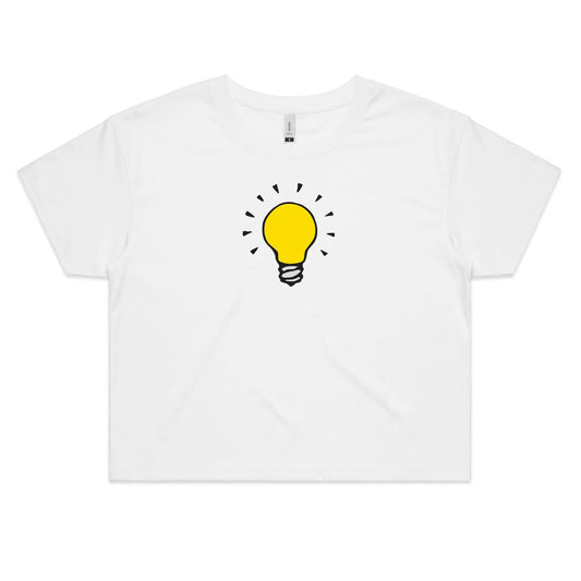 Light Bulb Crop T Shirts for Women