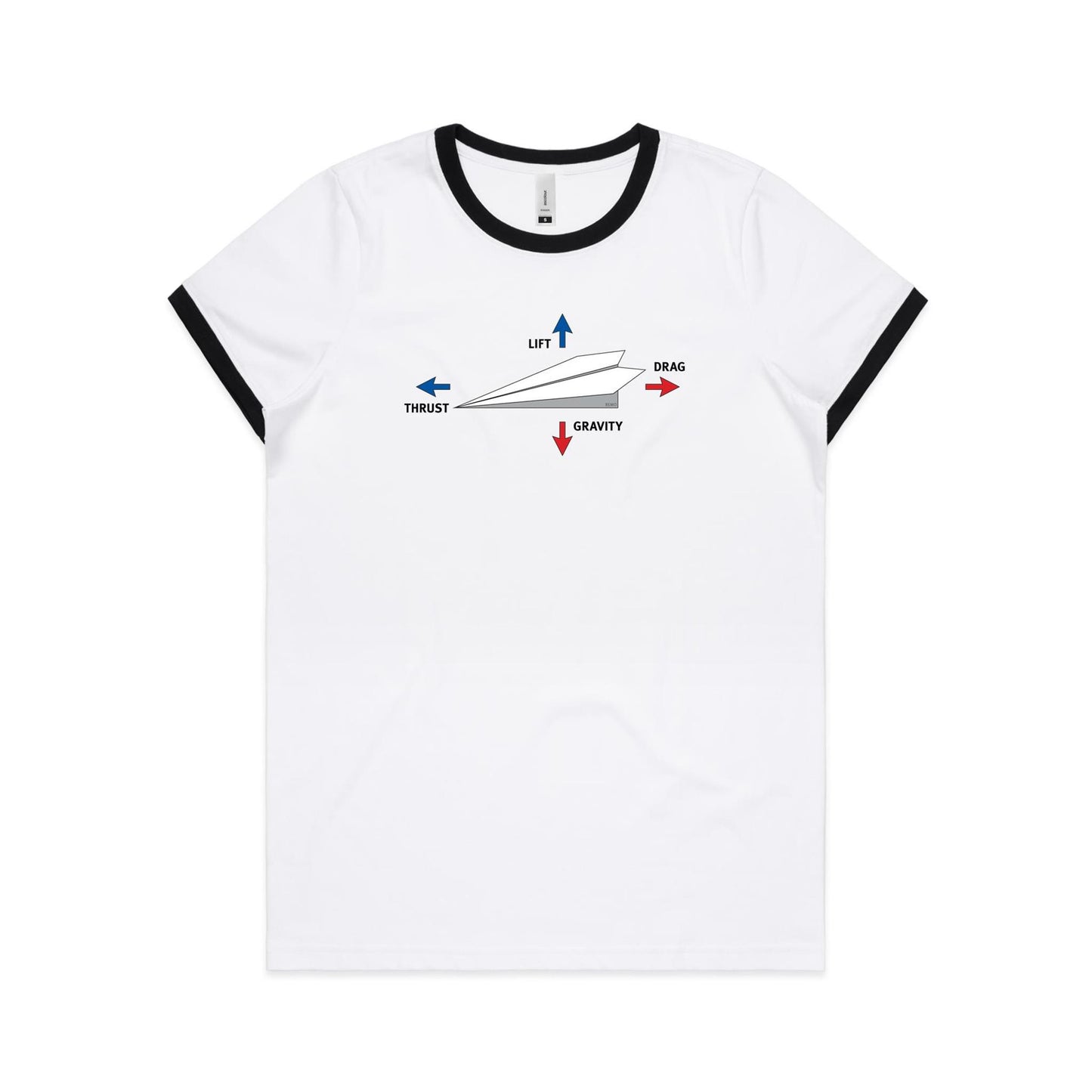 Paper Plane Ringer T Shirts for Women