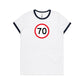 Age Milestone 70 Ringer T Shirts for Women
