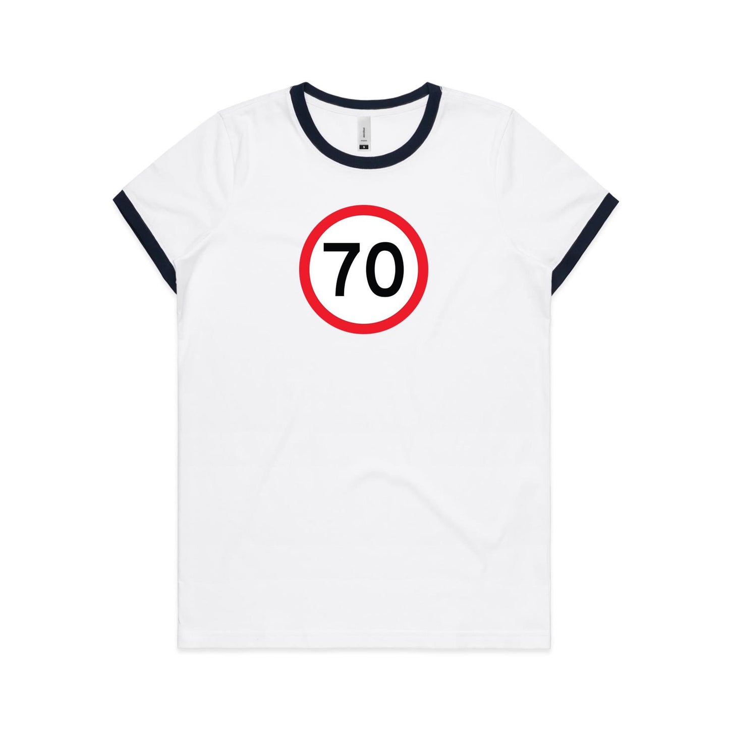 Age Milestone 70 Ringer T Shirts for Women