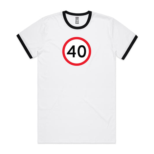 Age Milestone 40 Ringer T Shirts for Men (Unisex)