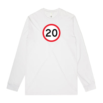 Age Milestone 20 Long Sleeve T Shirts for Men (Unisex)