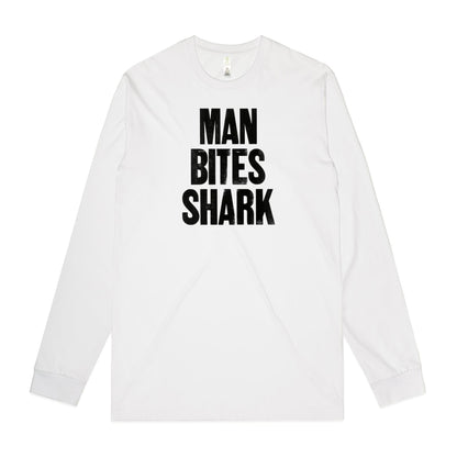 Man Bites Shark Long Sleeve T Shirts