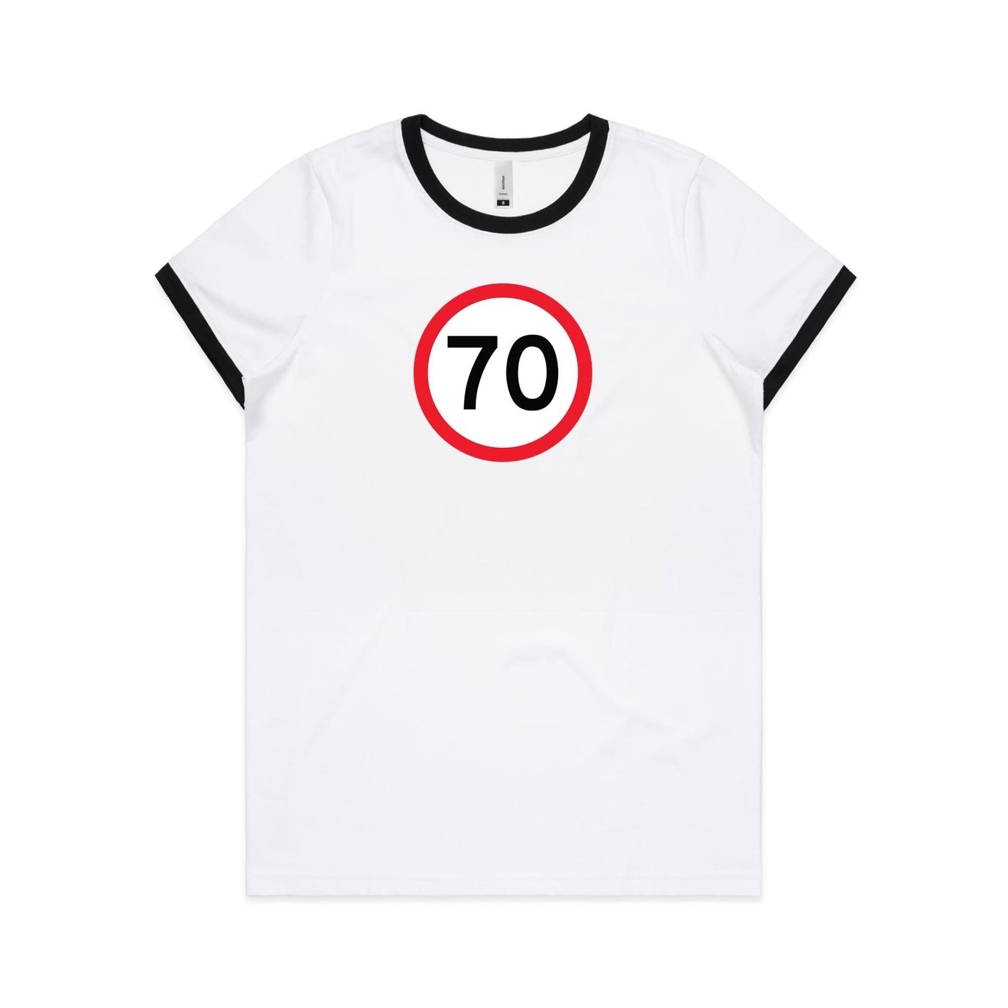 Age Milestone 70 Ringer T Shirts for Women