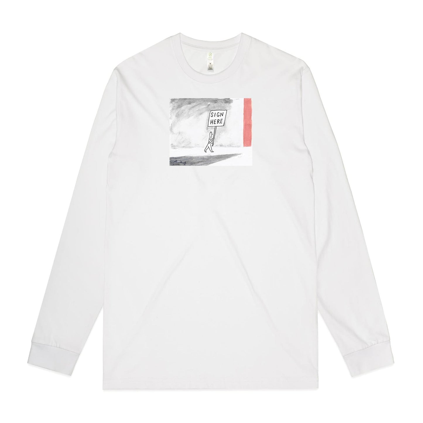 Sign Here Long Sleeve T Shirts for Men (Unisex)