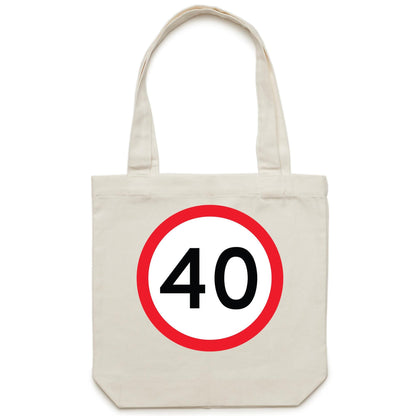 Age Milestone 40  Canvas Tote Bag
