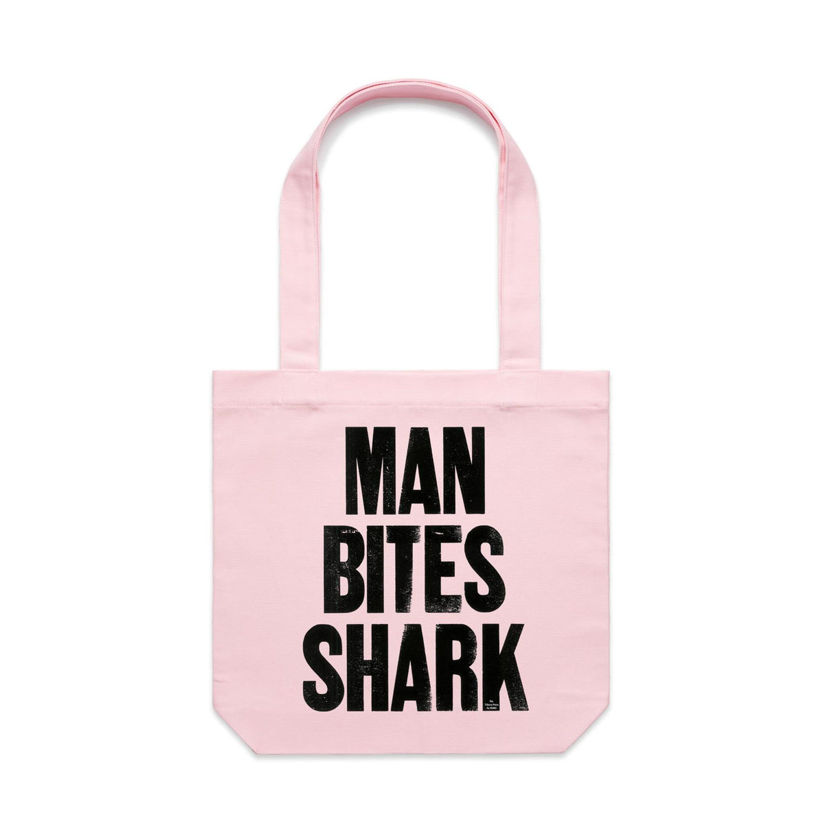 Man Bites Shark Canvas Totes
