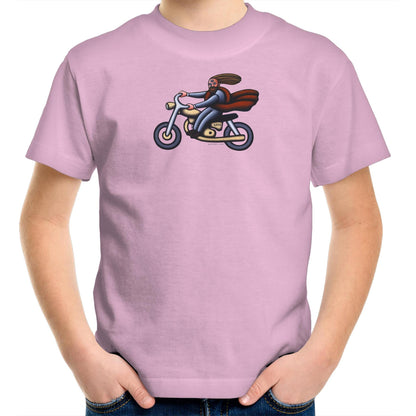 Australian Jesus on the Golden Motorbike T Shirts for Kids