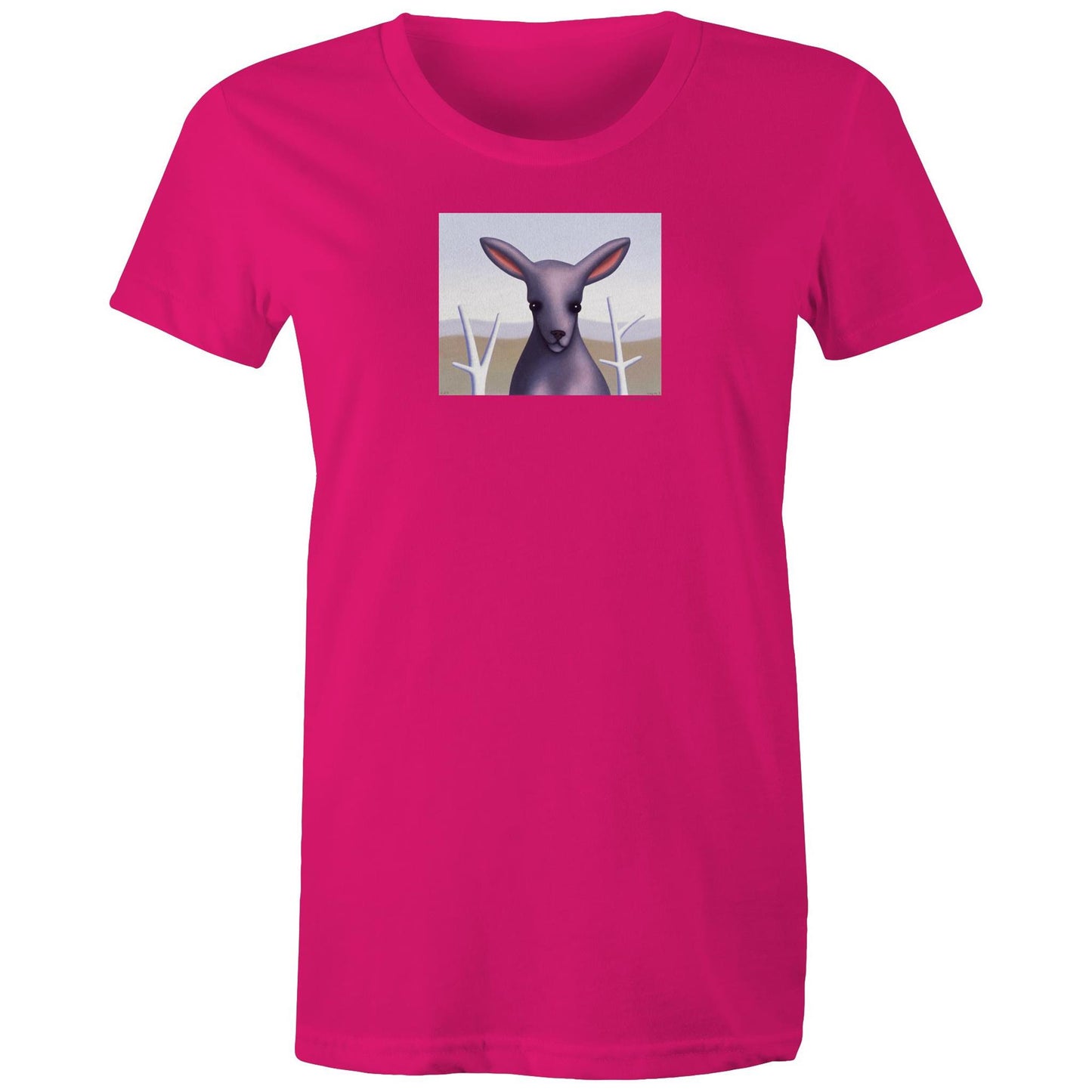 Fluffy the Slightly Pink Kangaroo T Shirts for Women