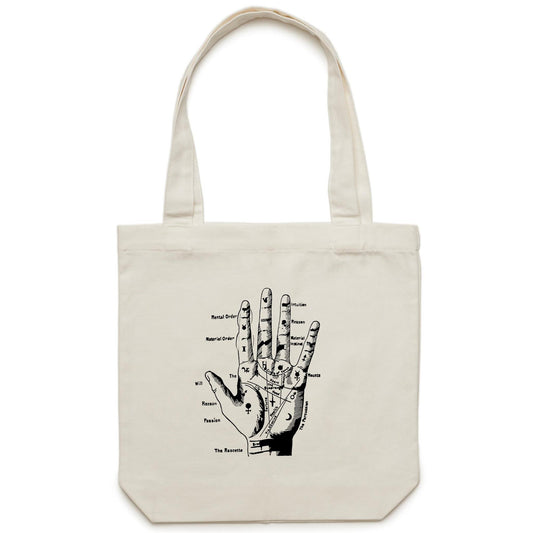 Palmistry Hand Canvas Totes