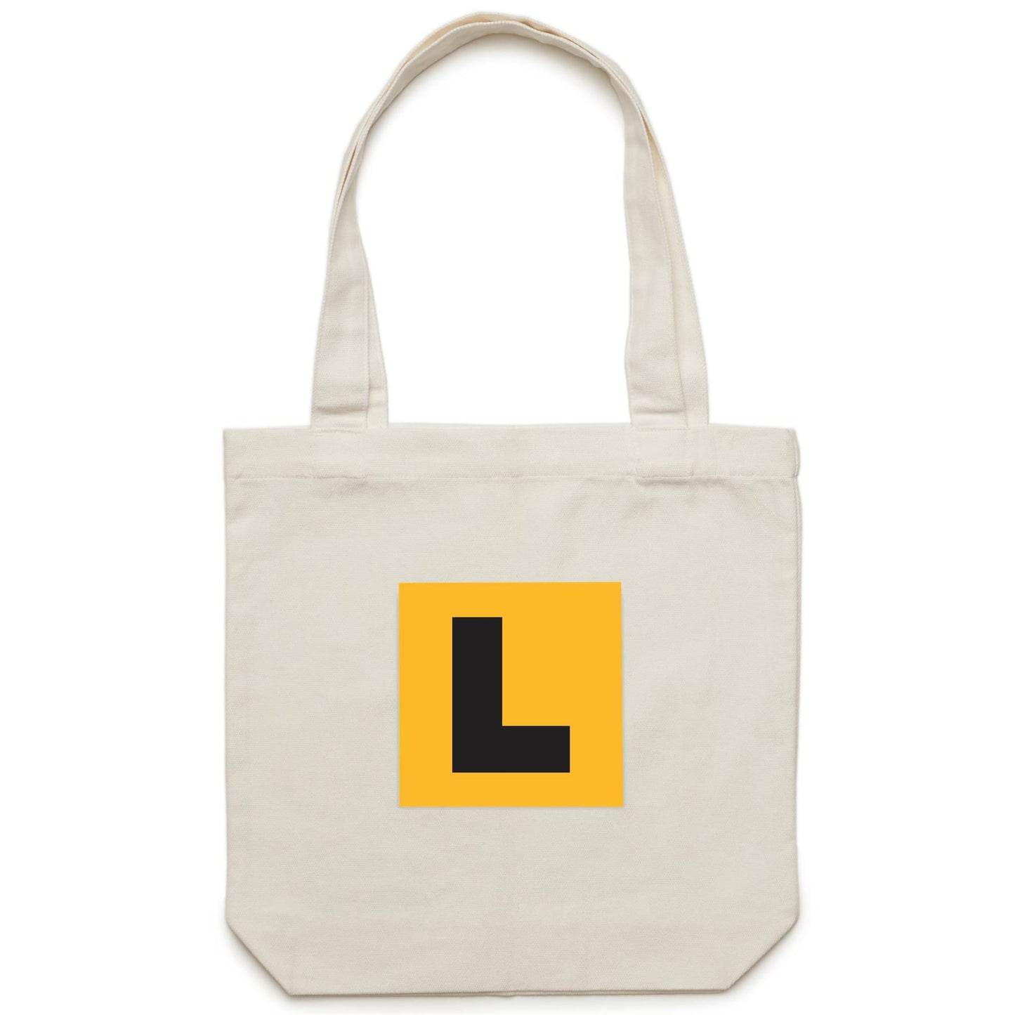 L Plate Canvas Totes