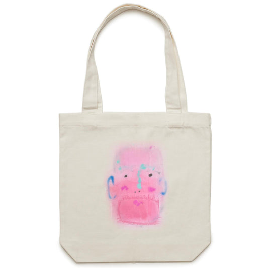Red Face Canvas Tote