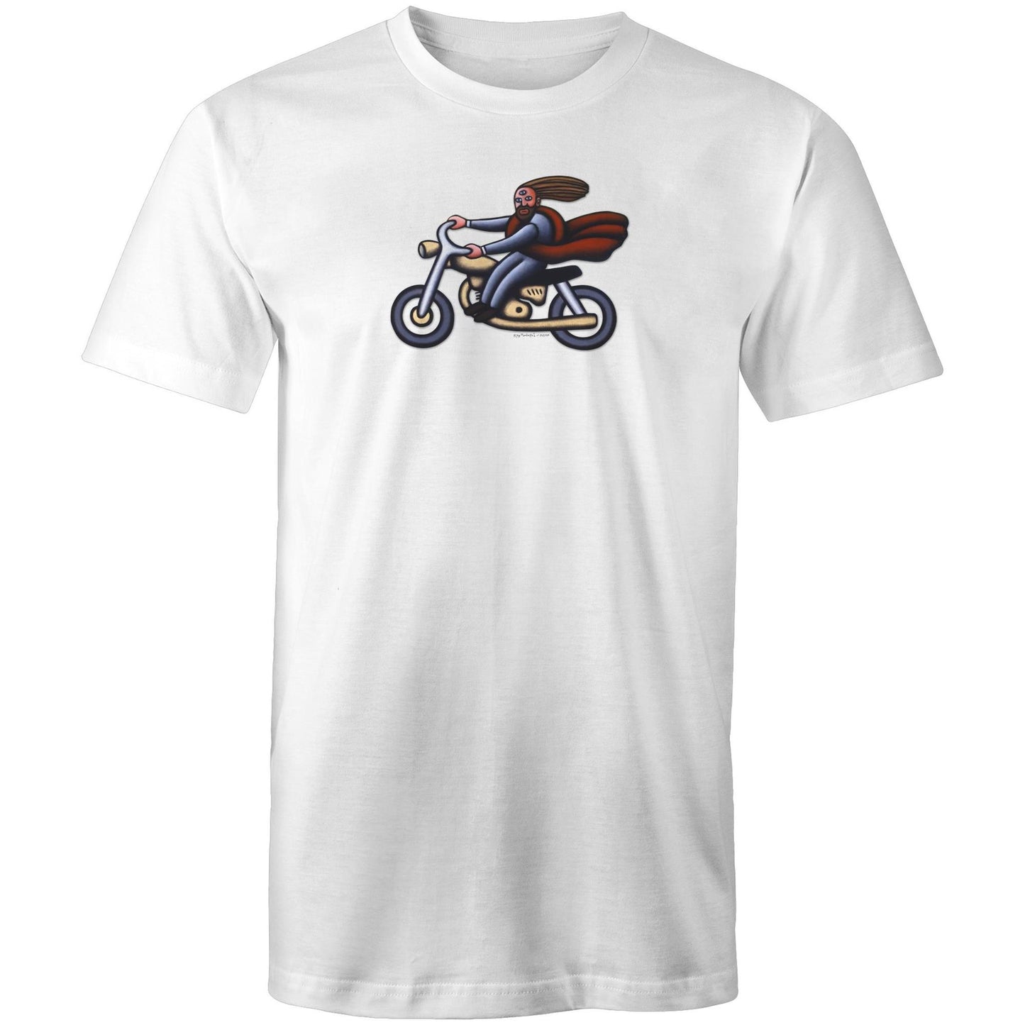 Australian Jesus on the Golden Motorbike T Shirts for Men (Unisex)