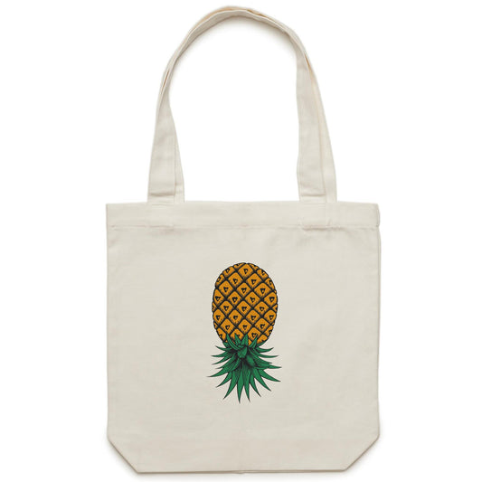 Upside Down Pineapple Canvas Tote