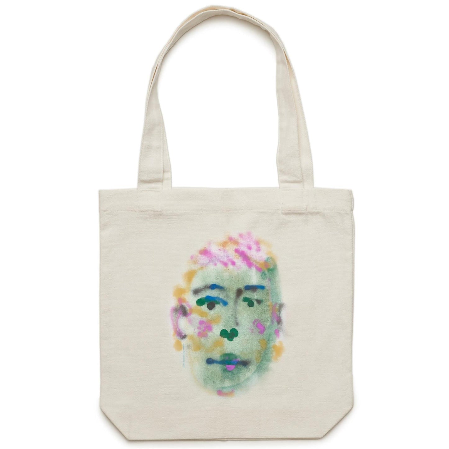 Green Face Canvas Tote
