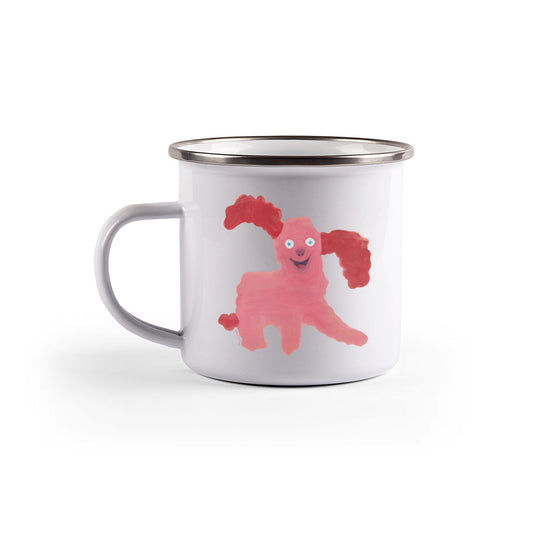 Pink Dog Enamel Mug