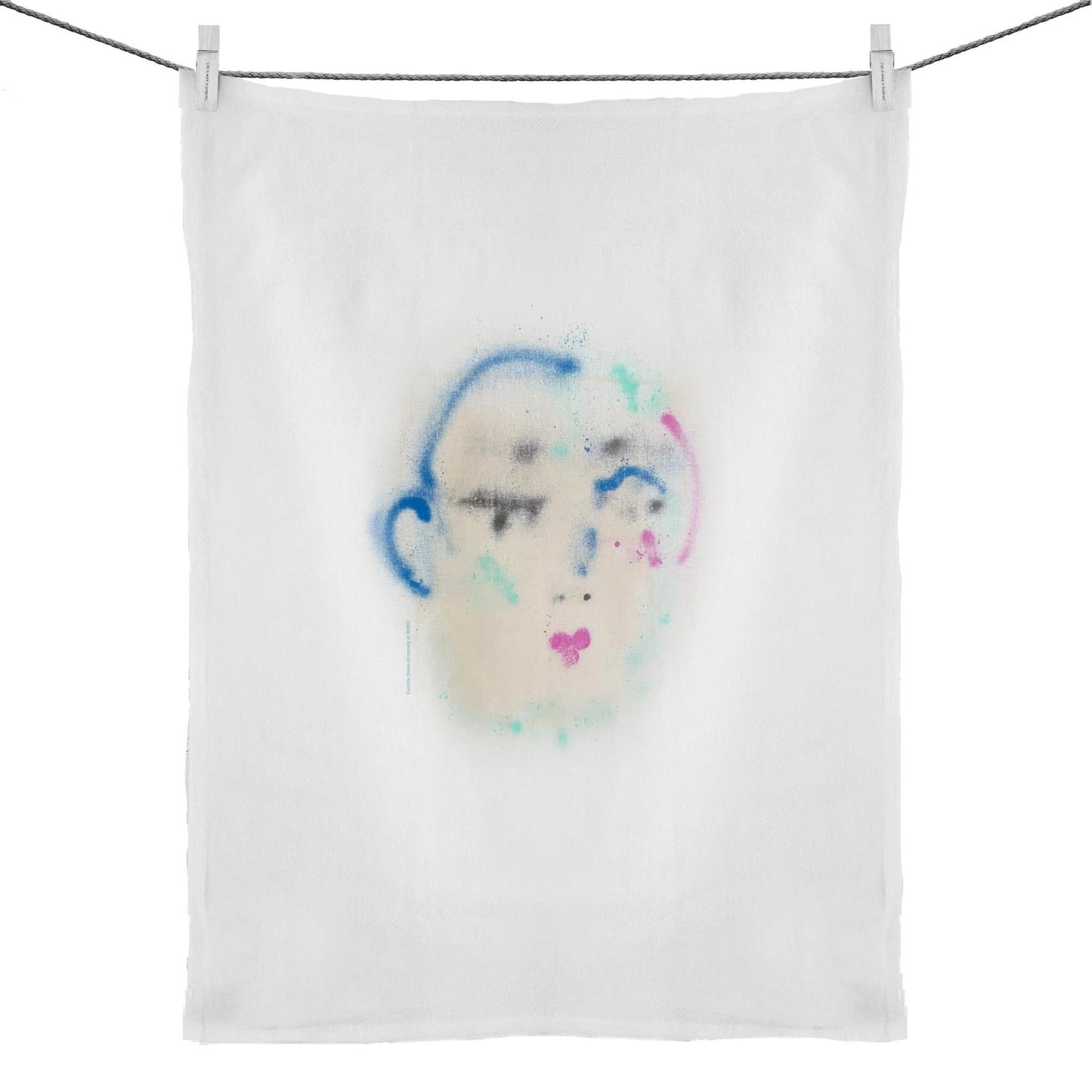 White Face Tea Towel
