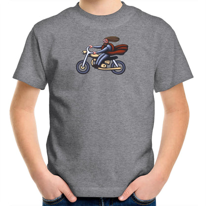 Australian Jesus on the Golden Motorbike T Shirts for Kids