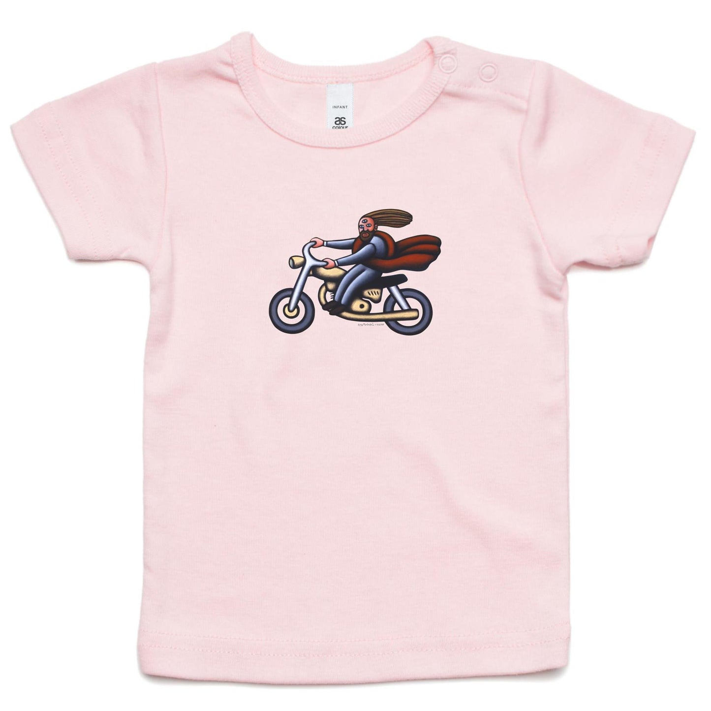 Australian Jesus on the Golden Motorbike T Shirts for Babies