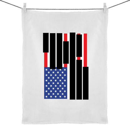 US Flag Redacted Tea Towel
